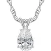 Bliss Diamond 1ct Pear Solitaire Diamond Pendant Necklace 14k Gold In Silver