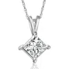 Bliss Diamond 1ct Princess Cut Diamond Solitaire Pendant 14k White Gold Necklace Lab Grown In 14k White Gold
