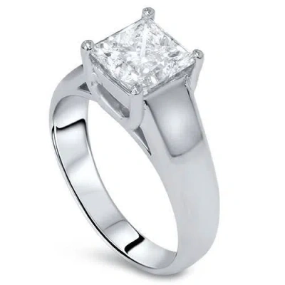 Bliss Diamond 1ct Princess Cut Lab Grown Diamond Solitaire Engagement Ring 14k Gold In 14k White Gold