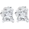 Bliss Diamond 1ct Princess Cut Lab Grown Diamond Studs 14k White Gold In 14k White Gold