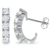 Bliss Diamond 1ct T.w. Diamond Hoops Earrings In 14k White Gold