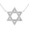 Bliss Diamond 1ct Tw Diamond Jewish Star Pendant 14k Gold Lab Grown Necklace 1" Tall In 14k White Gold