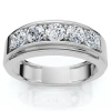 Bliss Diamond 1ct Tw Five Stone Diamond Wedding Ring 14k Gold Or Platinum Lab Grown In Silver