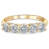 Bliss Diamond 1ct T.w. Five Stone Diamond Wedding Ring 14k Or Gold Lab Grown In 14k Yellow Gold