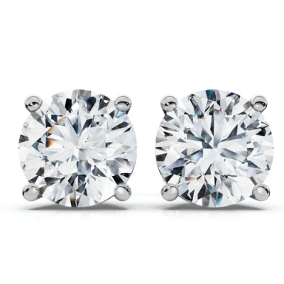 Bliss Diamond 1ct Tw Round Diamond Studs 14k Gold Lab Grown In 14k White Gold
