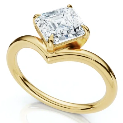 Bliss Diamond 1ct V Asscher Cut Diamond Engagement Ring 14k Gold Or Platinum Lab Grown Ef/vs