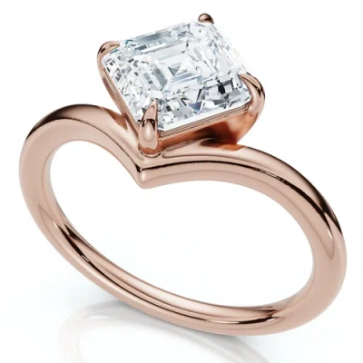 Bliss Diamond 1ct V Asscher Cut Diamond Engagement Ring 14k Gold Or Platinum Lab Grown Ef/vs