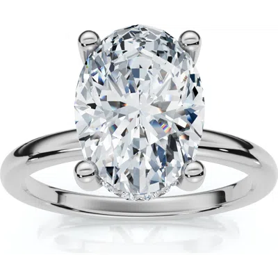 Bliss Diamond 2 1/10ct Oval Diamond Side Halo Engagement Ring 14k Gold Or Platinum Lab Grown In 14k White Gold