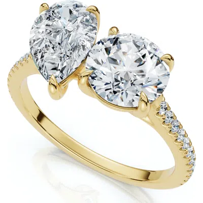 Bliss Diamond 2 1/10ct Toi Et Moi Pear And Round Diamond Ring 14k Gold Or Platinum Lab Grown