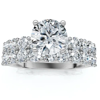 Bliss Diamond 2 1/2ct Celeste Diamond Engagement Ring Set 10k Gold Lab Grown In Metallic