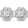 Bliss Diamond 2 1/2ct Halo Fire Pure Lab Grown Diamond Studs 14k Gold In 14k White Gold