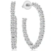 Bliss Diamond 2 1/4ct Diamond Inside Outside Hoops 10k Or Gold Earrings 1" Tall In White Gold