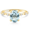 Bliss Diamond 2 1/4ct Oval Blue Topaz Diamond Ring Or Gold Lab Grown In 10k White Gold