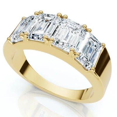 Bliss Diamond 2 1/4ct Tetrad Diamond Ring Emerald Cut Anniversary Band 14k Gold/pt Lab Grown