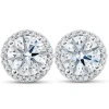 Bliss Diamond 2 1/5 Ct Diamond Halo Studs Gold Lab Grown In 10k White Gold