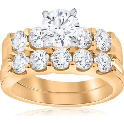 Bliss Diamond 2 3/4 Ct Diamond Engagement Wedding Ring Set 14k Gold Lab Grown