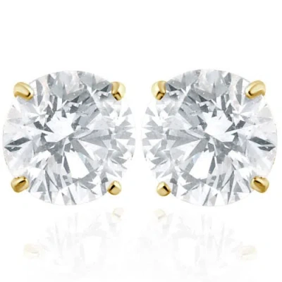 Bliss Diamond 2 Carat Lab Created Diamond Studs 14k Yellow Gold With Screw Backs