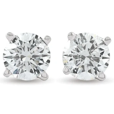 Bliss Diamond 2 Ct 14k Gold Moissanite Screw Back Studs 6mm In Silver