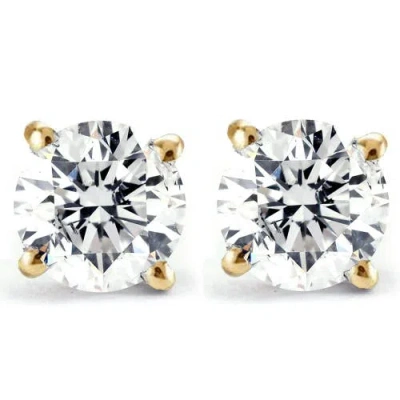 Bliss Diamond 2 Ct Certified Diamond Studs With Screw Backs 14k Gold