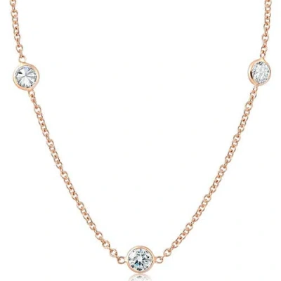 Bliss Diamond 2 Ct Diamonds By The Yard Necklace 14k Rose Gold Lab Grown Diamond