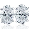 Bliss Diamond 2 Ct Lab Grown Oval Shape Diamond Studs 14k White Gold Earrings In 14k White Gold