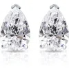 Bliss Diamond 2 Ct Lab Grown Pear Shape Diamond Studs 14k White Gold Earrings In 14k White Gold