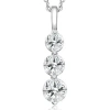 Bliss Diamond 2 Ct Three Diamond Pendant 14k White Gold 3 Stone Lab Grown Necklace In 14k White Gold