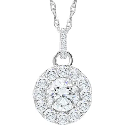 Bliss Diamond 2 Ct Tw Diamond (1ct Center) Halo Pendant 10k Gold Necklace