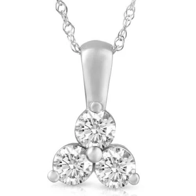 Bliss Diamond 2 Ct Tw Diamond 3-stone Pendant In 14k White Gold