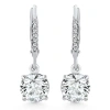 Bliss Diamond 2.07ct Tw Diamond Dangle Lever Back Hoops 14k Gold Lab Grown In 14k White Gold