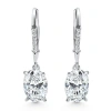 Bliss Diamond 2.07ct Tw Oval Diamond Dangle Lever Back Hoops 14k Gold Lab Grown In 14k White Gold