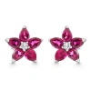 Bliss Diamond 2.19ct Ruby & Diamond Alexa Earrings 14k Gold Lab Grown