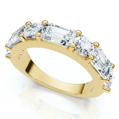 Bliss Diamond 2.30ct Emerald & Round Diamond Wedding Ring 14k Gold Or Platinum Lab Grown