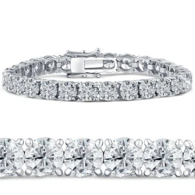 Bliss Diamond 26.94ct Tw Round Diamond 7" Tennis Bracelet 14k Gold Lab Grown In 14k White Gold