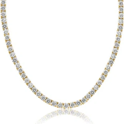 Bliss Diamond 29 Ct Diamond Tennis Necklace 14k Gold 16" Lab Grown In 14k Yellow Gold