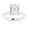 Bliss Diamond 2.97ct Platinum Certified Lab Grown Emerald Cut Diamond Engagement Ring In Platinum