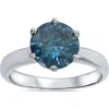 Bliss Diamond 2ct Blue Diamond Solitaire Engagement Ring 14k Gold Lab Grown