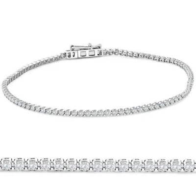 Bliss Diamond 2ct Diamond Lightweight 7" Tennis Bracelet 14k Gold Lab Grown In 14k White Gold