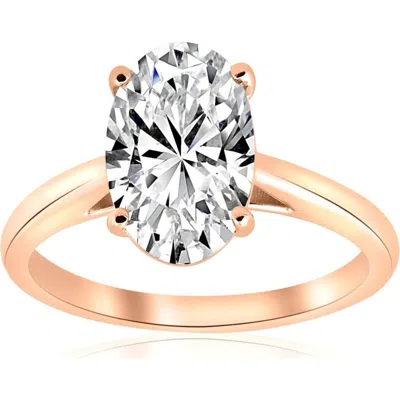 Bliss Diamond 2ct Oval Cut Lab Grown Diamond Solitaire Engagement Ring 14k Gold In 14k Rose Gold