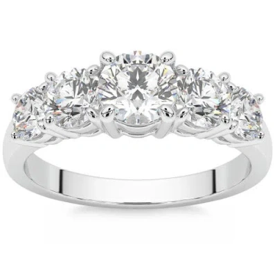 Bliss Diamond 2ct Round Cut Diamond Five Stone Wedding Ring Anniversary Gold Band Lab Grown