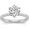 Bliss Diamond 2ct Round Cut Moissanite & Diamond Ring In Silver