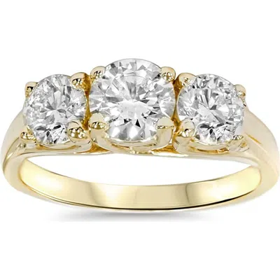 Bliss Diamond 2ct Three Stone Diamond Engagement 14k Gold Ring