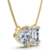 Bliss Diamond 2ct Toi Et Moi Heart Emerald Diamond Pendant 14k Gold Necklace Lab Grown In Yellow Gold