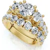 Bliss Diamond 2ct Tw 3-stone Diamond Engagement Wedding Ring Set 14k Gold Or Pt Lab Grown