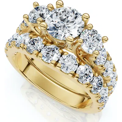 Bliss Diamond 2ct Tw 3-stone Diamond Engagement Wedding Ring Set 14k Gold Or Pt Lab Grown