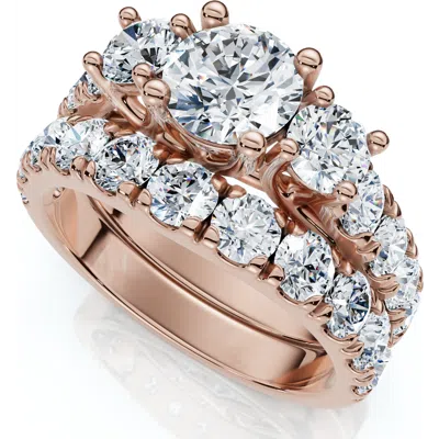 Bliss Diamond 2ct Tw 3-stone Diamond Engagement Wedding Ring Set 14k Gold Or Pt Lab Grown