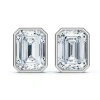 Bliss Diamond 2ct Tw Emerald Cut Bezel Diamond Studs 14k Gold Lab Grown Earrings
