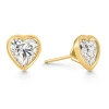 Bliss Diamond 2ct Tw Heart Shape Diamond Bezel Stud Earrings 14k Gold Lab Grown