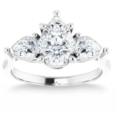 Bliss Diamond 2ct Tw Pear Shape Three Stone Diamond Engagement Ring In 14k Yellow Gold