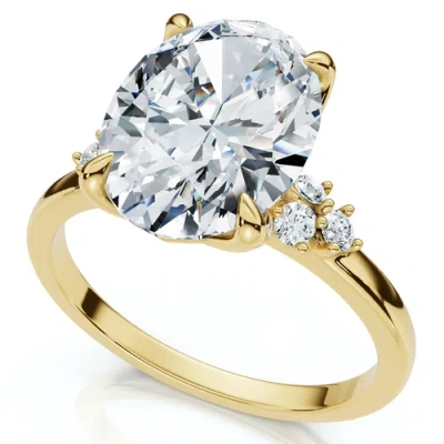 Bliss Diamond 3 1/10ct Oval Carlie Diamond Engagement Ring 14k Gold Or Platinum Lab Grown In 14k Yellow Gold